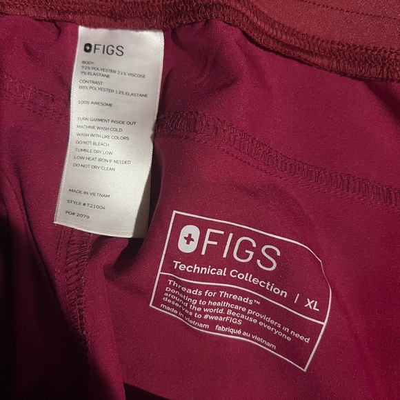Womens FIGS Kade Cargo Technical Scrub Pants Dark Magenta Size XL - Picture 4 of 4